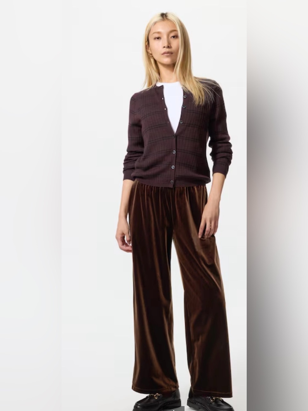 UNIQLO women’s soft easy pants/trouser medium brown bronze EUC